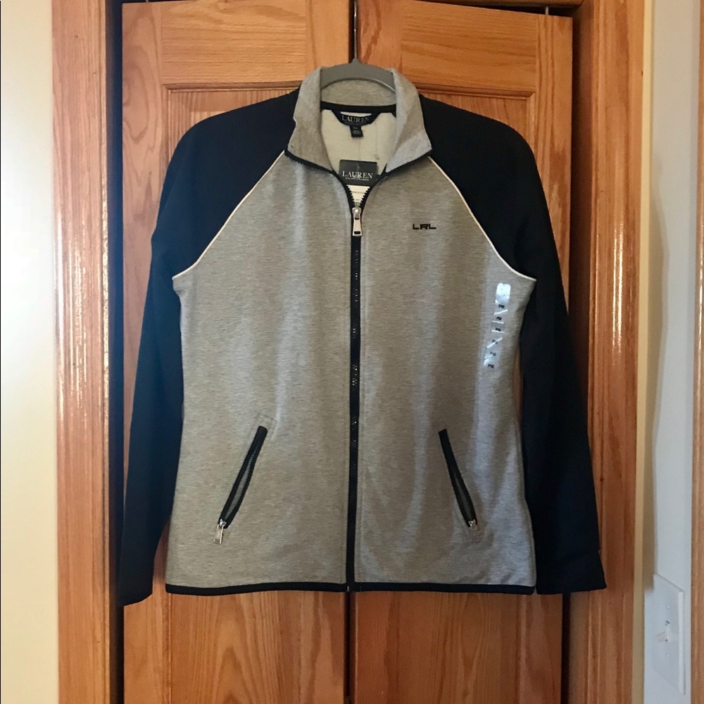 Lauren Ralph Lauren light grey and black sweater